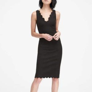 Banana Republic black scalloped dress